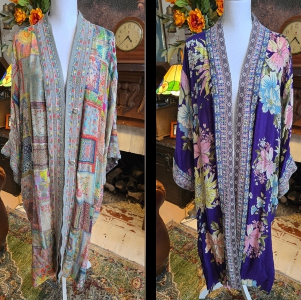 Johnny Was Annika Reversible Kimono Coat Dress M/XL